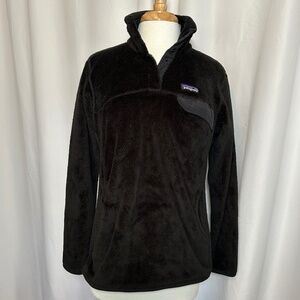 PATAGONIA BLACK PULLOVER WITH SNAP CLOSURES - SIZE LARGE